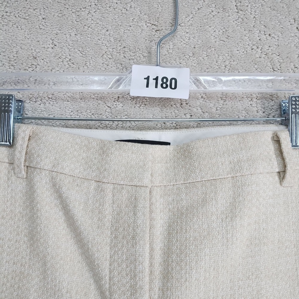 Ann Taylor Pants Womens 14 Beige Textured Dress Ankle Straight Trousers - Picture 6 of 6